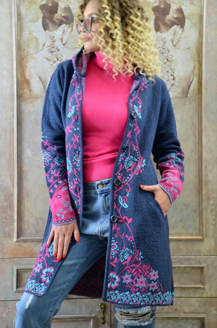 Kardigan tara teget-pink