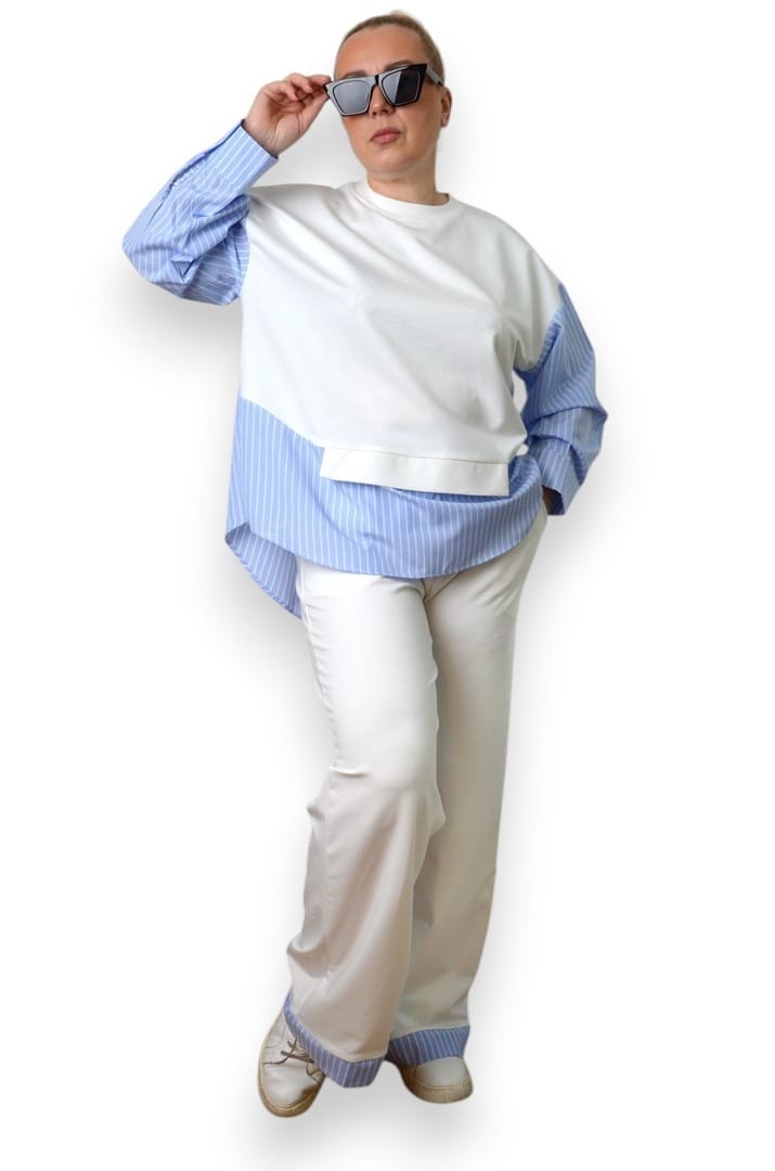 Pamučna Plus Size Trenerka bela