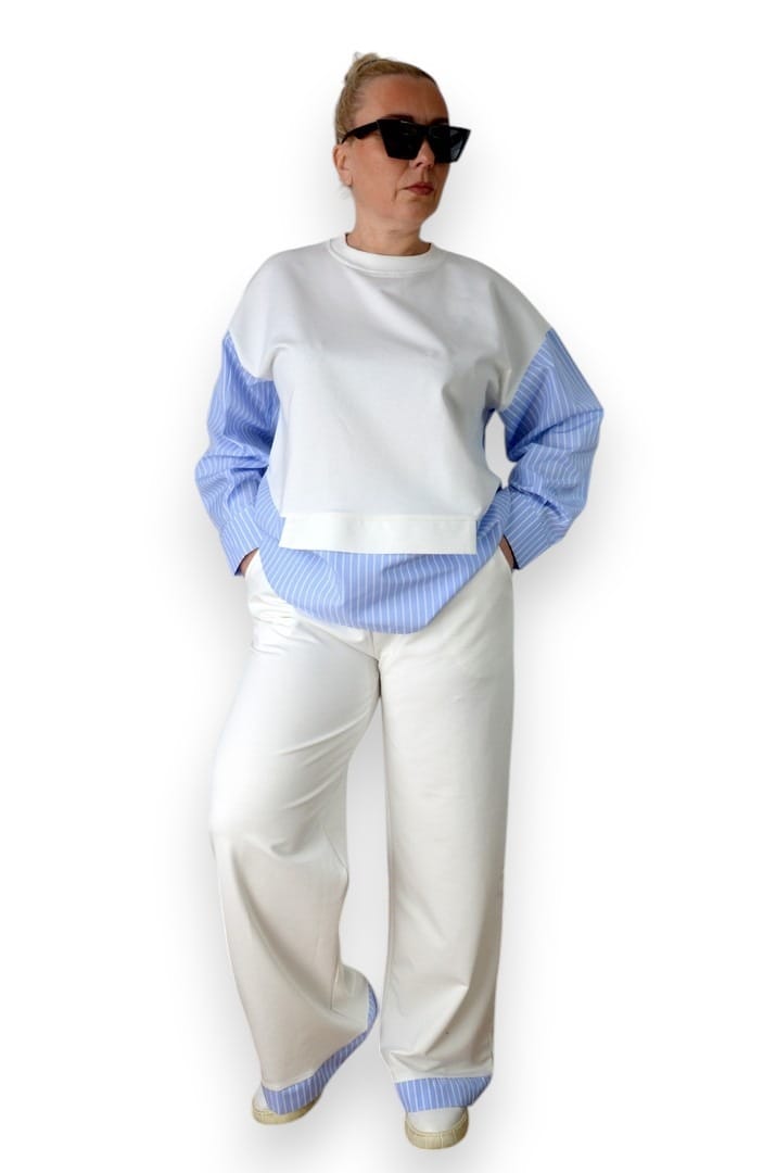 Pamučna Plus Size Trenerka bela