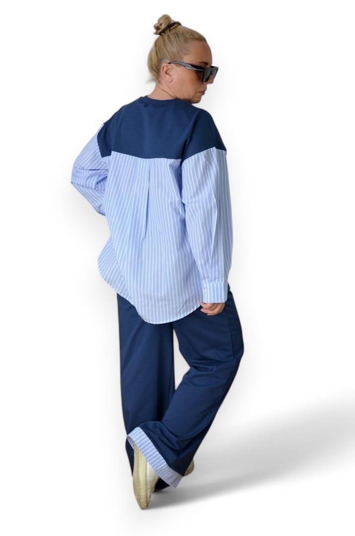 Pamučna Plus Size Trenerka teget