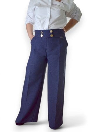 Pantalone široka nogavica i pojas