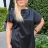 Bluza plus-size saten crna