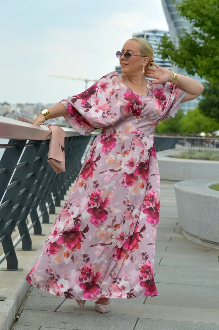 Haljina plus-size CARMEN saten