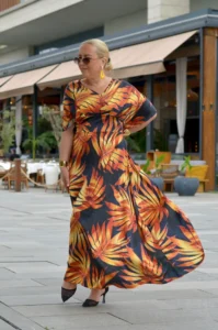 Haljina plus-size CARMEN saten